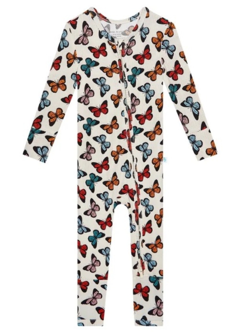🫐3/$30 Posh Peanut White Butterfly Print One-Piece Footie size 9-12m